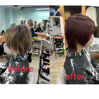 ショート カラー メンズ 河村 怜奈のヘアスタイル