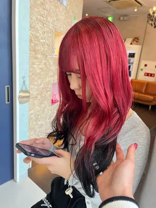 カラー 盛れる顔周り✨韓国式 レイヤーkanatoのヘアスタイル