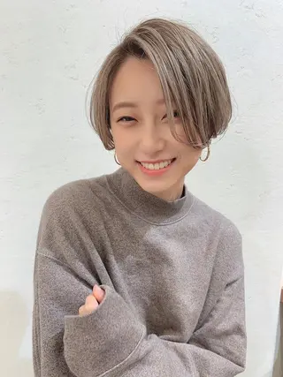 ショート カラー パーマ 仙台Ｉ韓国レイヤー Ｉ髪質改善Ｉ伊藤拓海のヘアスタイル
