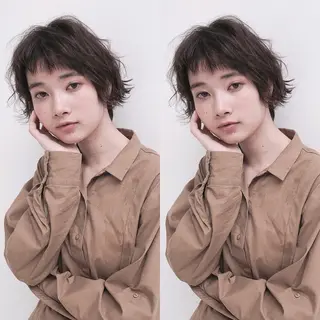 ショート カラー パーマ ヘアアレンジ メンズ キッズ ネイル 松田 亮葉のヘアスタイル