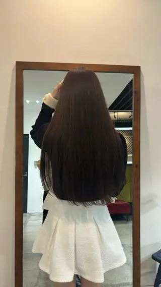 ロング カラー 酸性ストレート/透明 感カラー/ひいろのヘアスタイル