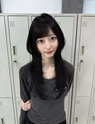 ロング カラー ヘアアレンジ 韓国ヘア🖤/透明感 shihoのヘアスタイル