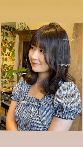 セミロング カラー akari 🌼透明感カラーのヘアスタイル