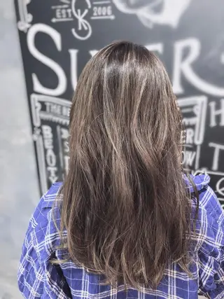 セミロング カラー 加藤 琢也のヘアスタイル
