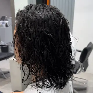 ミディアム パーマ メンズ 当日予約⭕️ 太田のヘアスタイル