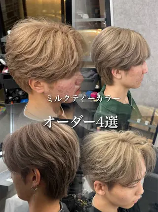 ショート カラー パーマ メンズ メンズ特化 👑YUTAのヘアスタイル