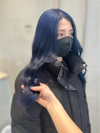 ロング カラー ミオ💎ショート 透ける暗髪のヘアスタイル