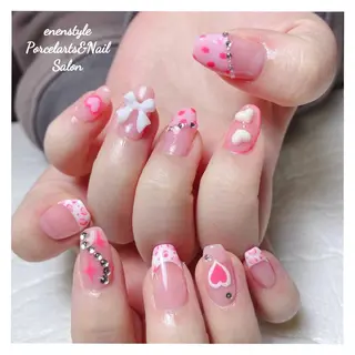 ミディアム ネイル 🐾enen style 🐾のネイルデザイン