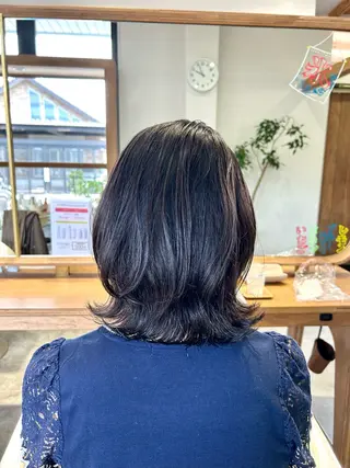 ミディアム カラー 佐藤 悠生 メンズパーマ.カットのヘアスタイル