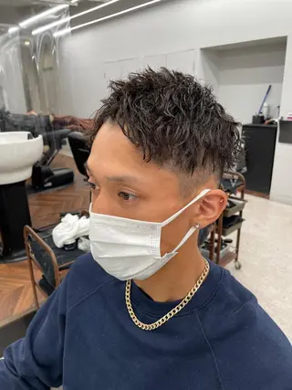 ショート パーマ メンズ 京都河原町 メンズパーマ助川龍哉のヘアスタイル