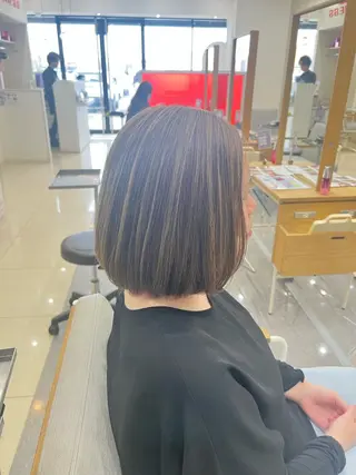 ミディアム カラー 太白区/白髪ぼかし ハイライト/千葉達人のヘアスタイル