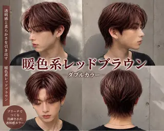 カラー メンズ rina韓国レイヤー ハッシュカットのヘアスタイル