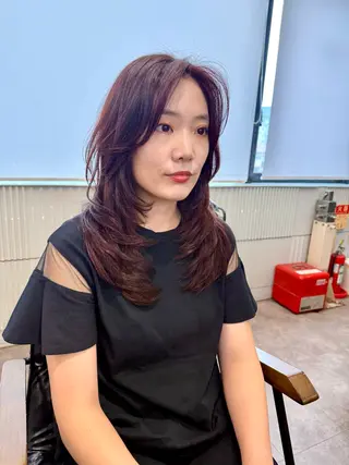 セミロング カラー 色気レイヤー& ショートはお任せ🌟のヘアスタイル