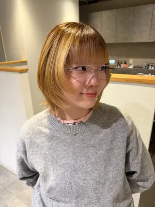 ミディアム カラー ブリーチ/パーマ nanoのヘアスタイル