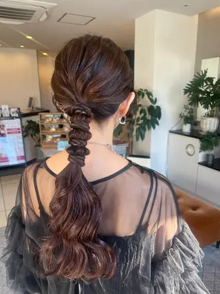 ヘアアレンジ 柔らかい艶暖色 レイヤー🫧姫汝のヘアスタイル