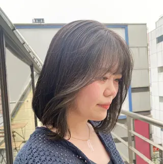ミディアム カラー ヘアアレンジ レイヤーカット×髪質 改善🇰🇷シオリのヘアスタイル