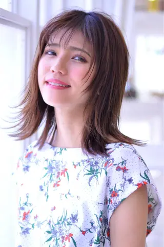 ミディアム 中田 敏明のヘアスタイル