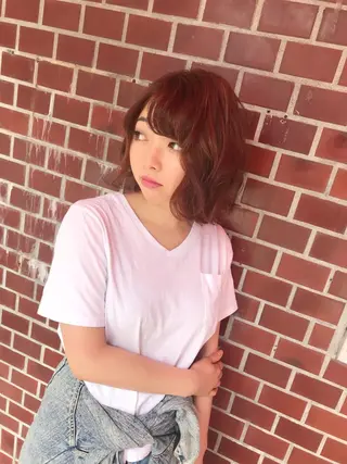 ミディアム カラー パーマ ヘアアレンジ ネイル マツエク・マツパ 吉川 宙翔のヘアスタイル