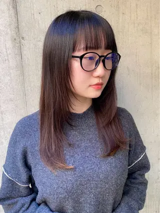 セミロング カラー 似合わせレイヤー/ ケアパーマ/高倉のヘアスタイル
