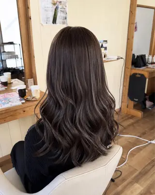 セミロング 艶髪カラー/髪質改善 細貝 舞利のヘアスタイル