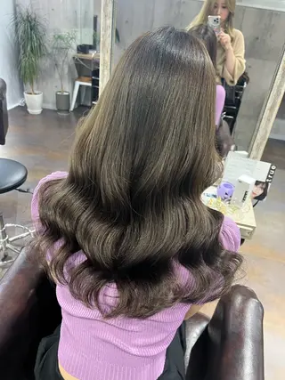 ロング カラー ヘアアレンジ ミルクティーハイトー ン💖Mikaのヘアスタイル