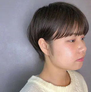 ショート ボブ♡柔らかいカラー 實松栞理のヘアスタイル