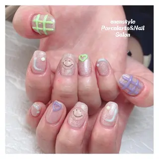 ミディアム ネイル 🐾enen style 🐾のネイルデザイン