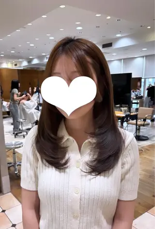 セミロング カラー 🎀韓国ヘア🎀 𝓡𝓲𝓷𝓱𝓪のヘアスタイル