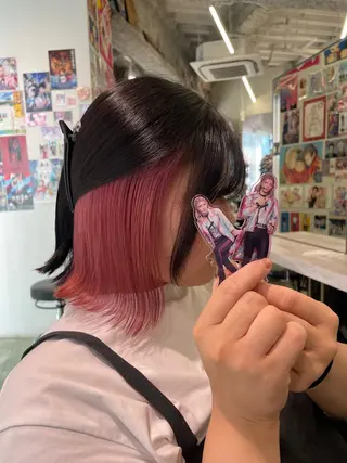 ミディアム カラー 💖推しカラー💖 オタク美容師✂ゆづきのヘアスタイル