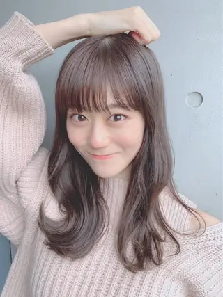セミロング カラー パーマ ヘアアレンジ 【公式】amble luxe池袋東口🩷のヘアスタイル