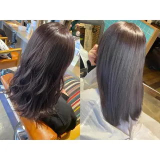 カラー 🩵盛れる顔周り/ 艶カラーemi🩵のヘアスタイル