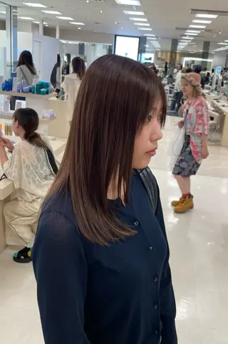 ロング シャドウパーマ／骨格 矯正カット　トモキのヘアスタイル
