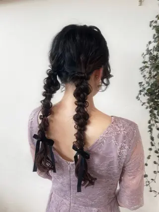 ロング ヘアアレンジ ﾏﾂｴｸ/ﾊﾟｰﾏ /ｶﾗｰ🎀ﾋｶﾙのマツエク・マツパデザイン