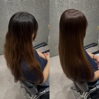 セミロング カラー 髪質改善ヘアケア 艶髪特化/上田のヘアスタイル