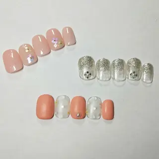 ネイル はばすみれ🎀ﾈｲﾙ 光ﾌｪｲｼｬﾙ ﾍｱのネイルデザイン