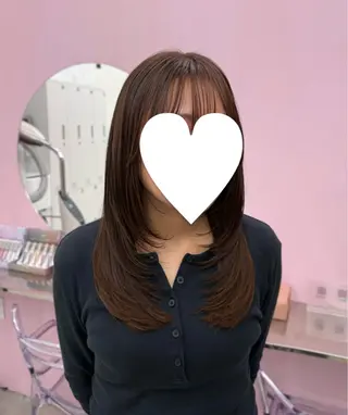 ミディアム 髪質改善×ブリーチ なしカラー/桃愛のヘアスタイル