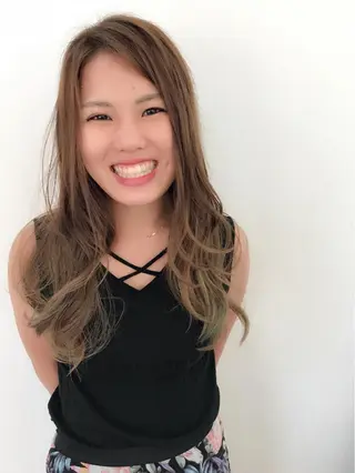 セミロング カラー 大山 雅矢のヘアスタイル