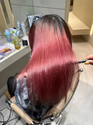 ロング パーマ ヘアアレンジ 縮毛矯正/髪質改善/ ブリーチ毛/木元渓太のヘアスタイル