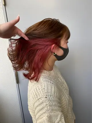 ミディアム カラー パーマ ヘアアレンジ メンズ キッズ ネイル マツエク・マツパ アイブロウ 韓国系🇰🇷🩶 艶暗髪/MEIのヘアスタイル