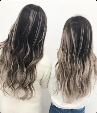 セミロング カラー ブリーチ 透明感HIDEのヘアスタイル