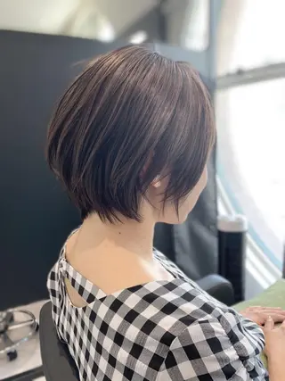 ショート カラー キッズ マツエク・マツパ ボブ×縮毛矯正👑 心斎橋/高城涼也のヘアスタイル
