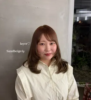 ミディアム 🎀︎maho/暖色 /レイヤーカットのヘアスタイル
