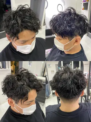 ショート カラー パーマ ヘアアレンジ メンズ 🔥メンズパーマ 特化 渡辺一翔のヘアスタイル