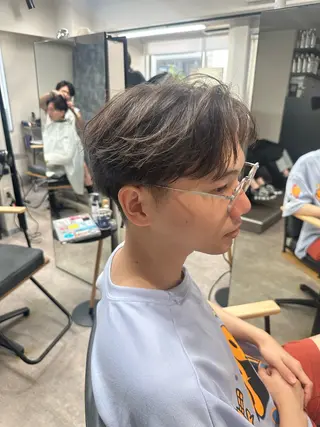 ミディアム パーマ メンズ 💈ニュアンスパーマ センターパート💈のヘアスタイル
