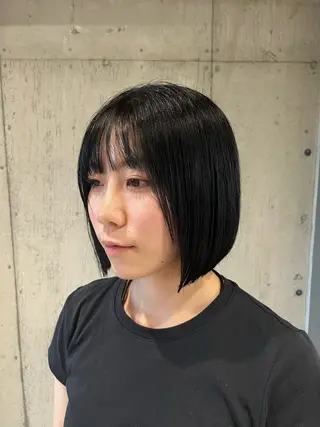ミディアム カラー ヘアアレンジ ✨透明感カラー×垢 抜けボブ リクト💥のヘアスタイル