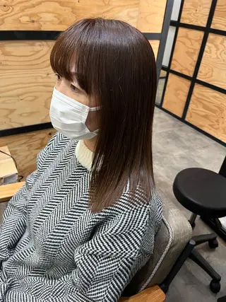 ミディアム カラー パーマ ヘアアレンジ メンズ キッズ ネイル マツエク・マツパ アイブロウ 久木原 ゆりのヘアスタイル