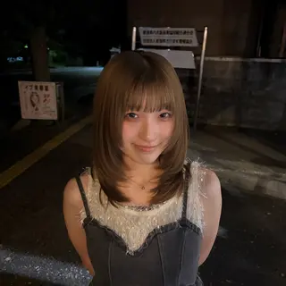 セミロング 美容室はなこ✳︎ むうのヘアスタイル