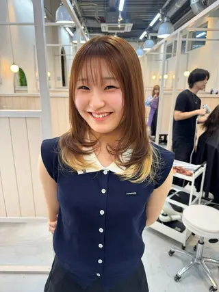ミディアム カラー カラー特化型美容師 保住のヘアスタイル