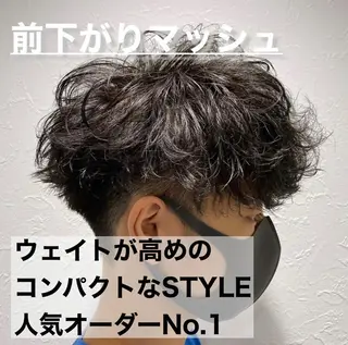 ショート パーマ メンズ センターパート/毛 流れ/パーマ特化のヘアスタイル