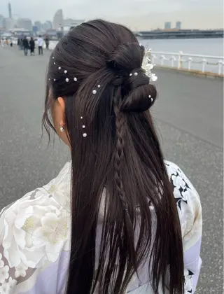 ロング ヘアアレンジ コハル¨̮⃝ /ヘアメイク/着付けのヘアスタイル